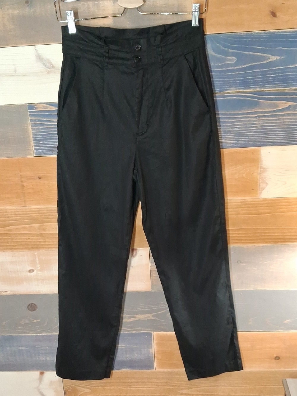 Evereve Linen Blend Pants 27 Black